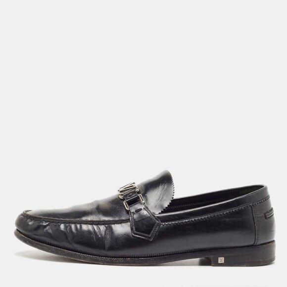 Louis Vuitton Black Leather Hockenheim Loafers Size 44 - Picture 1 of 4
